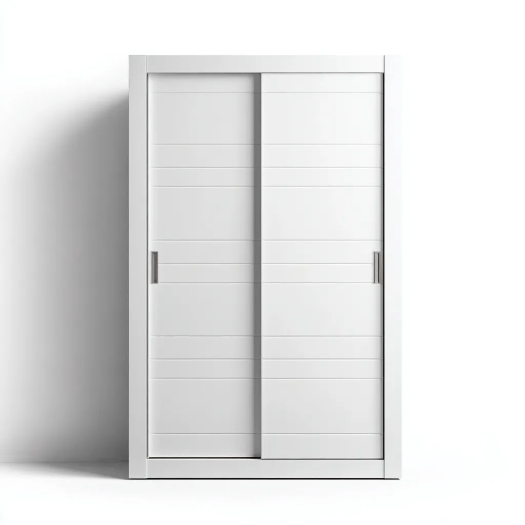 Armoire à portes coulissantes blanche 140x60x200 cm - rangement intérieur - style contemporain-Pacormadecor