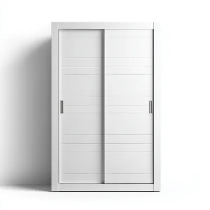 Armoire à portes coulissantes blanche 140x60x200 cm - rangement intérieur - style contemporain-Pacormadecor