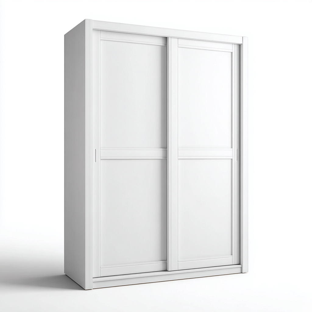 Armoire à portes coulissantes en MDF finition blanche 140x60x200 cm - Blanc - Usage intérieur - Design moderne-Pacormadecor