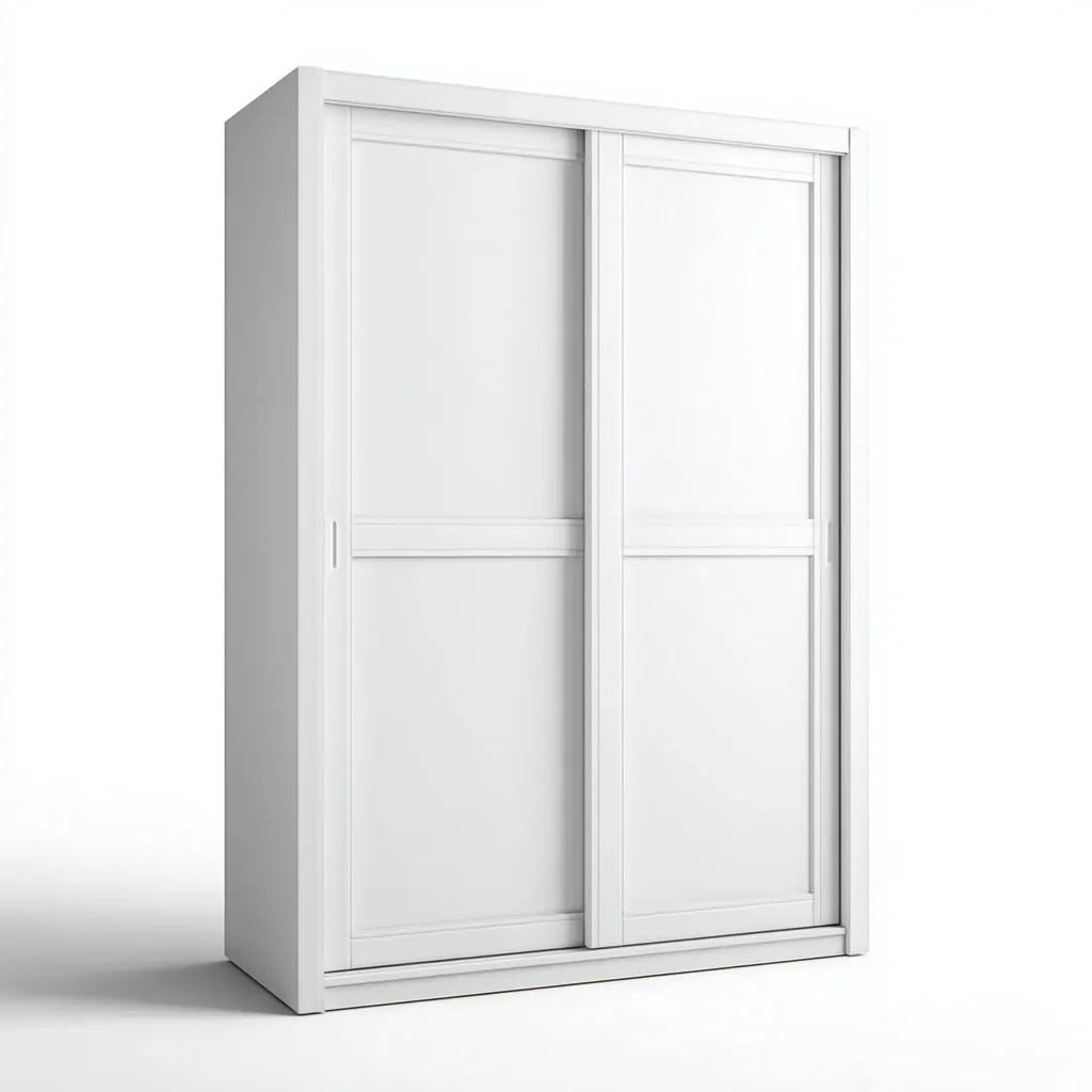 Armoire à portes coulissantes en MDF finition blanche 140x60x200 cm - Blanc - Usage intérieur - Design moderne-Pacormadecor