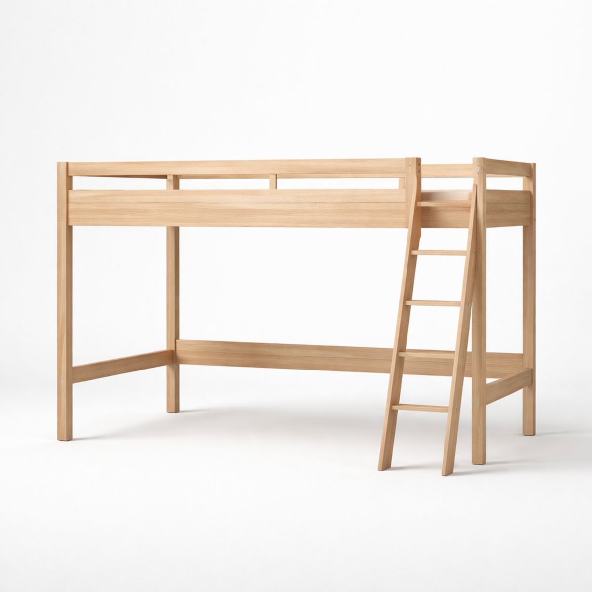 Hochbett aus Holz mit Leiter 200x90cm Natur-Trancozy