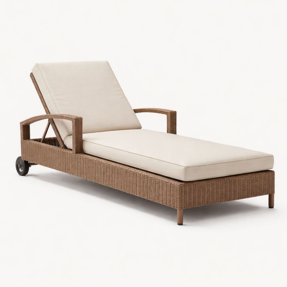 Gartenliege Polyrattan Beige Verstellbar 200x75x35 cm-Trancozy