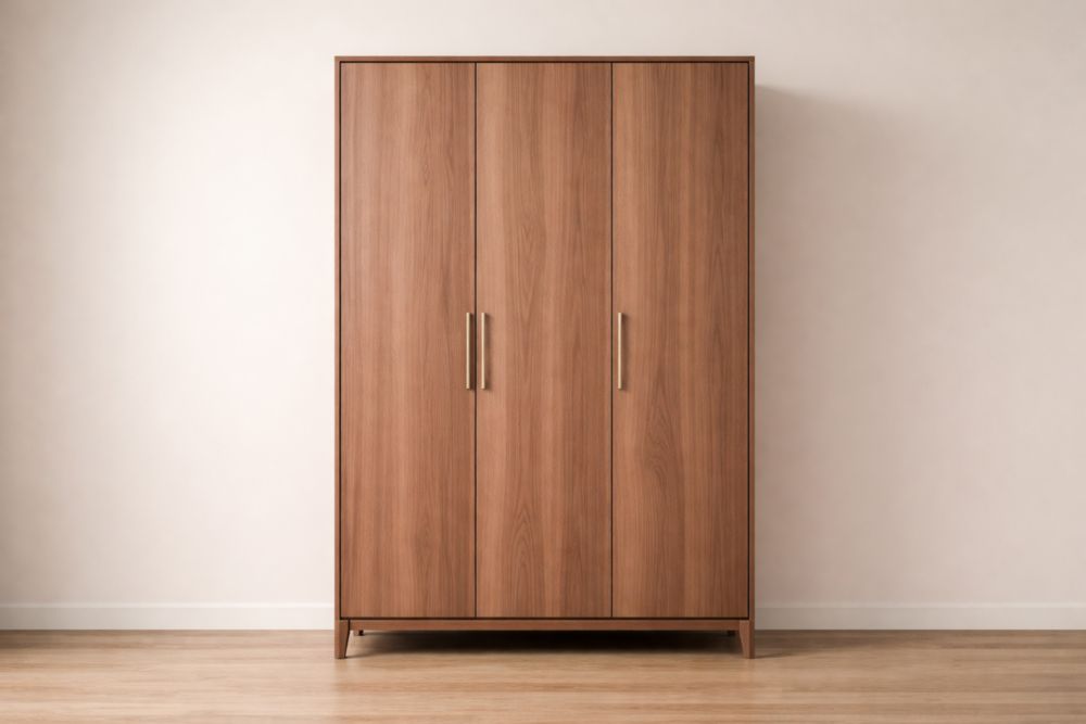 Kleiderschrank Holzfurnier mit Drehtüren 190x120x60cm Braun-Xelpure