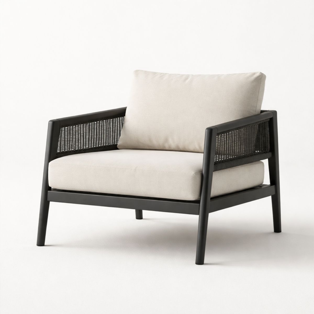 Sessel mit Aluminiumrahmen und Polyesterkissen Beige-Xelpure