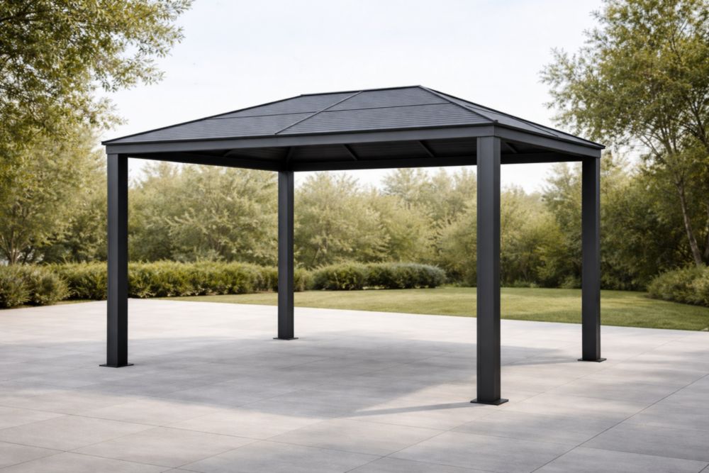 Pavillon Aluminiumrahmen Polycarbonat-Dach 360x360x270cm Anthrazit