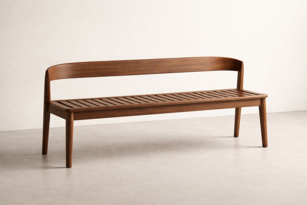 Holzbank mit Rückenlehne Massivholz Braun 150x40x80 cm