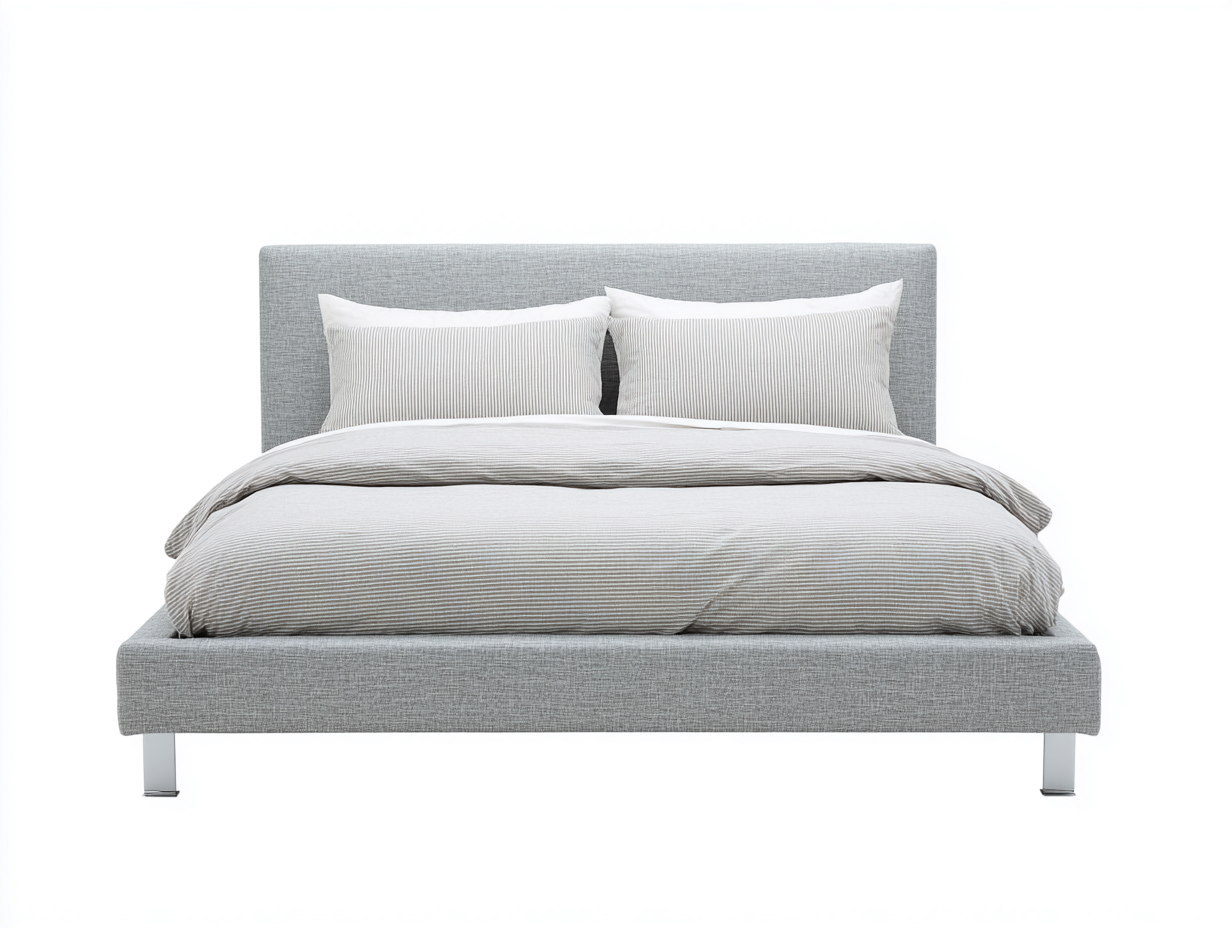 Lit double-tissu-200x160x100 cm-gris-chambre-style moderne-Doviaastudio