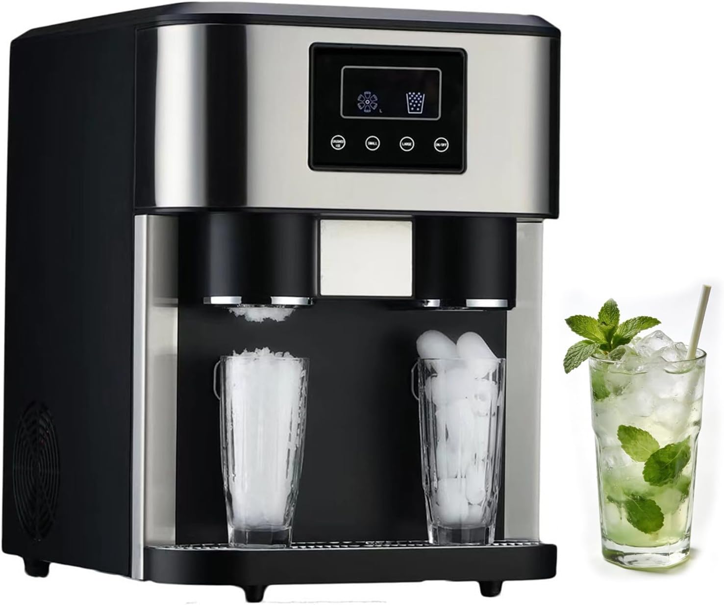 SHUMIAO Fontaine à Eau 3 en 1 avec Machine à Glaçons et Broyeur, Distributeur d'eau d'une Capacité de 15 Kg/24 H, Réservoir d'eau de 1,8 L, Idéal pour La Maison, Restaurants, Hôtels, Bureaux, Fêtes-Doviaastudio