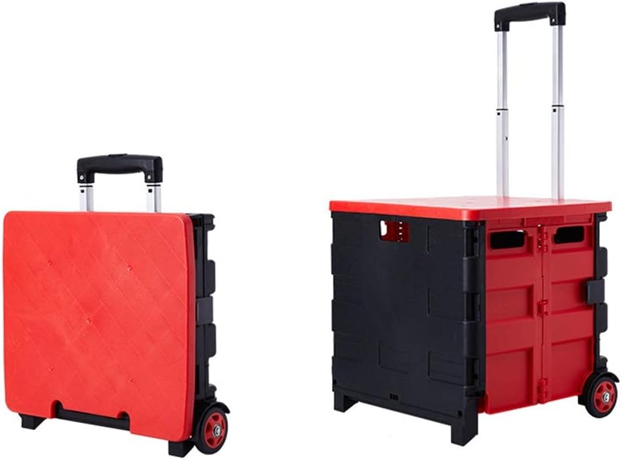 Chariot pliable, chariot à main pliable à roulettes, chariot à bottes pliable, chariot de courses à 2 roues de grande capacité de 75 L, boîte de rangement pliable, chariot à bagages de campi-Doviaastudio
