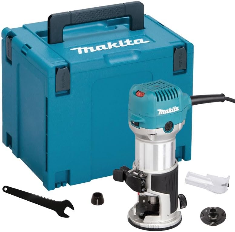 Affleureuse-défonceuse 710 W pince diamètre 8 ou 6 mm en coffret Makpac - MAKITA RT0702CJ-Doviaastudio
