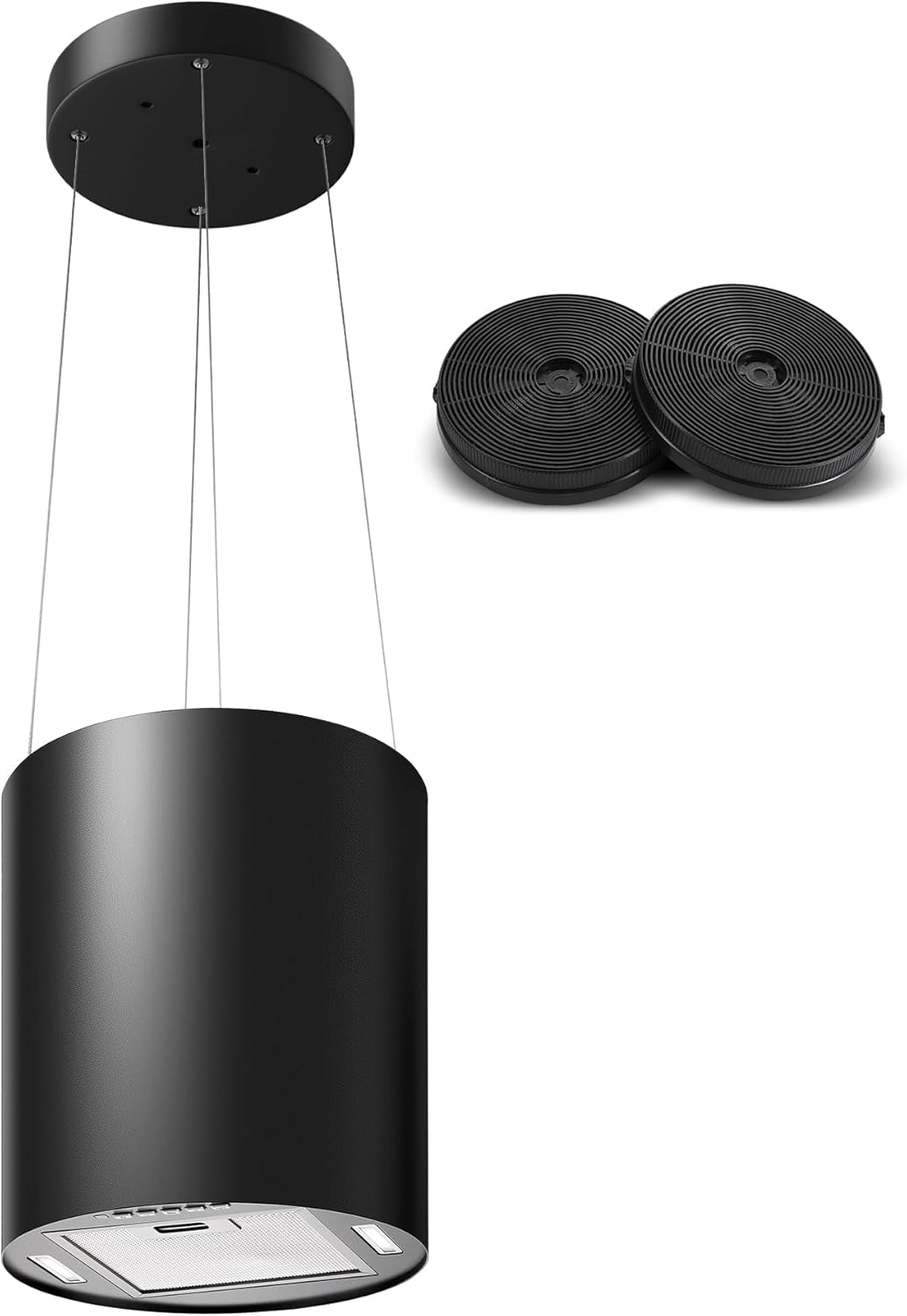 SNDOAS Hotte Aspirante, Hotte Suspendue 35cm avec 2 Filtres à Charbon, Débit d'Air Puissant 700 m3/h, 3 Vitesses, Arrêt Retardé 5 minutes , Éclairage LED, Noire-Doviaastudio