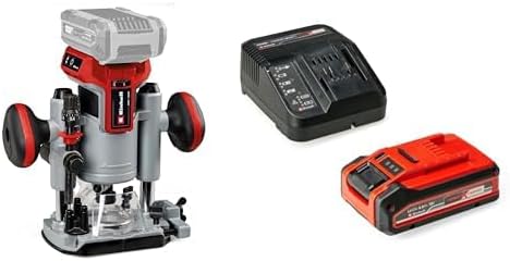 Einhell Professional Défonceuse-affleureuse combinée sans fil TP-RO Set 18 Li BL Power X-Change 18V, moteur sans charbon, réglage fin de profondeur fraisage avec Chargeur et Batterie 4,0Ah PLUS-Doviaastudio