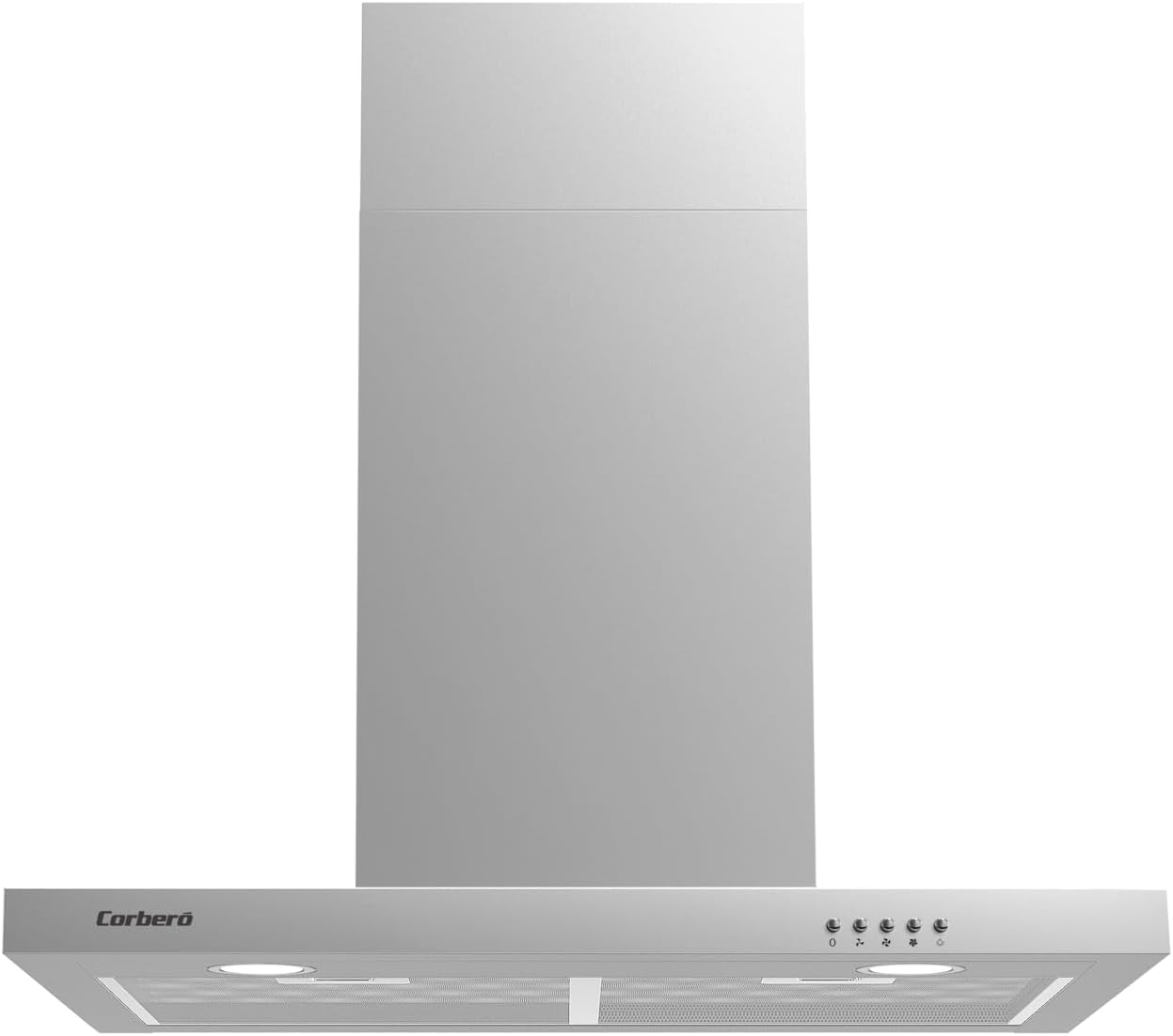 Hotte décorative horizontale 70 cm VOSTOK760X Inox Débit 647,7 m3/h 165 W 3 vitesses 2 filtres en aluminium Filtre charbon Efficacité énergétique A, Inox-Doviaastudio