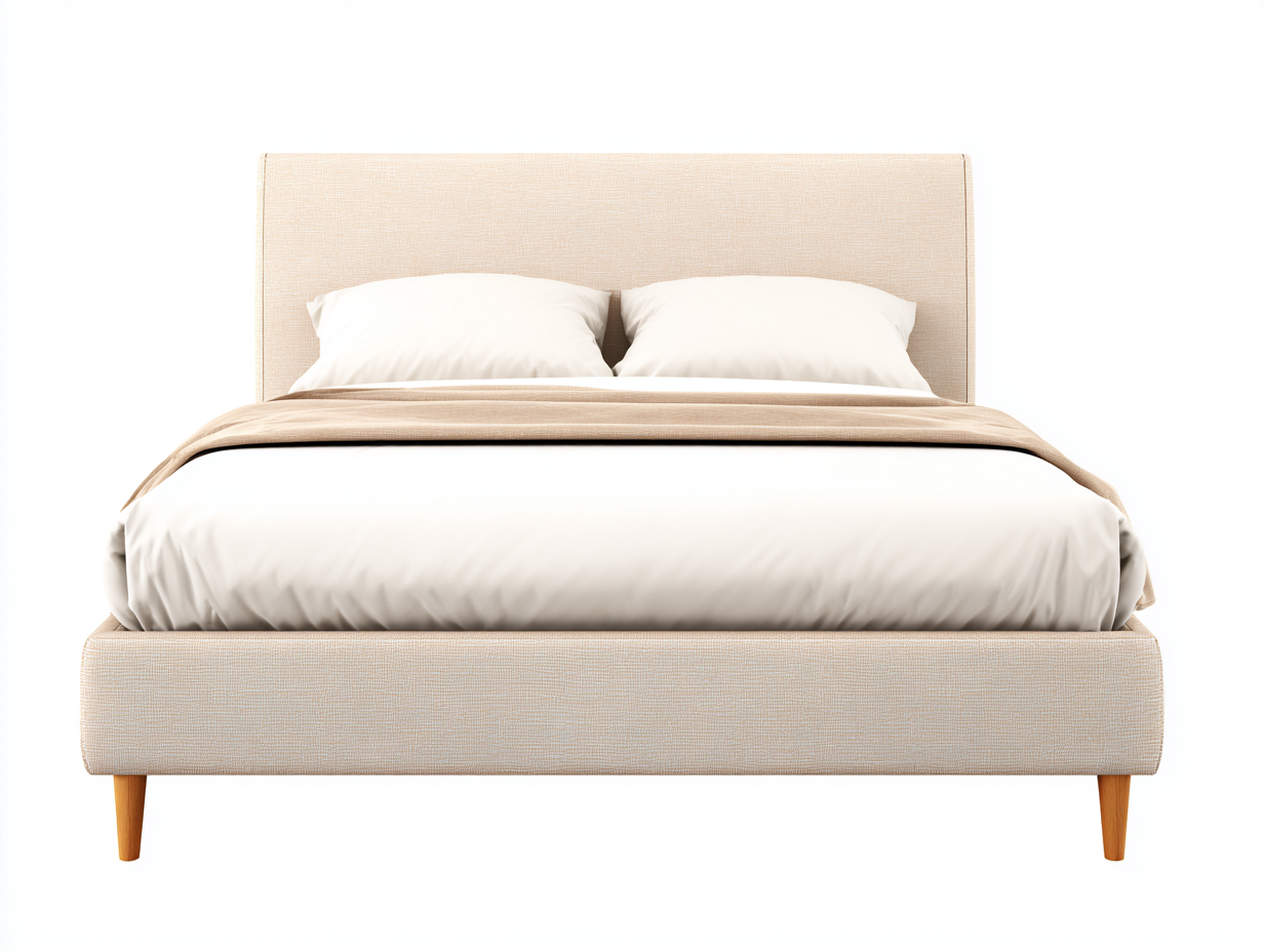 Lit double-tissu-200x160x100 cm-beige-chambre-style moderne-Doviaastudio