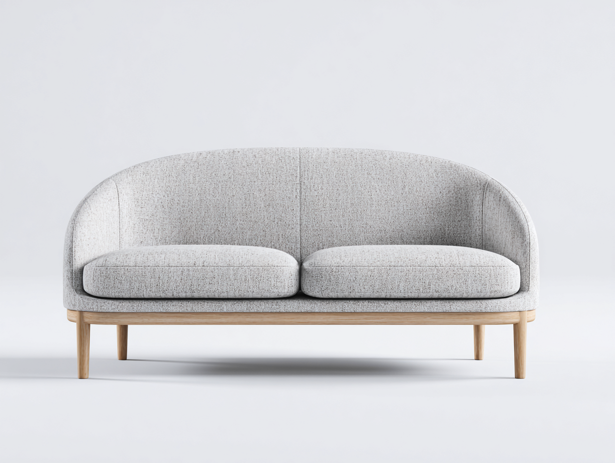 Canapé 2 places en tissu 172x86x78 cm-gris clair-salon-style moderne-Doviaastudio