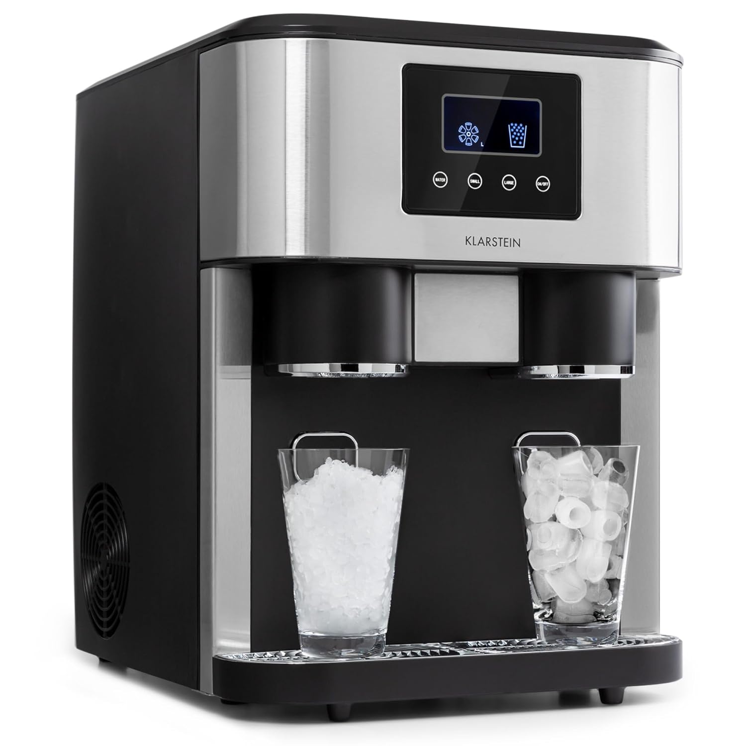 Klarstein Machine a Glacons pour la Maison, Capacité de 1.8L, Fabrique Rapidement Jusqu'à 15kg de Glacons Concassée ou en Balles, Machine à Glaçons, Ice Maker avec Alarme, Machine Facile à Nettoyer-Doviaastudio
