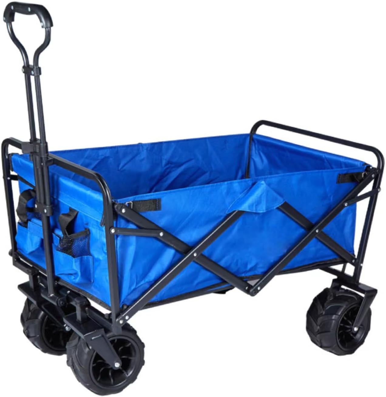 Chariot de plage pliable tout terrain avec une capacité de 100 L et un design pliable robuste - T pour le camping, la plage, le jardin, le pique-nique et le transport - Comprend de grandes roues et 2-Doviaastudio