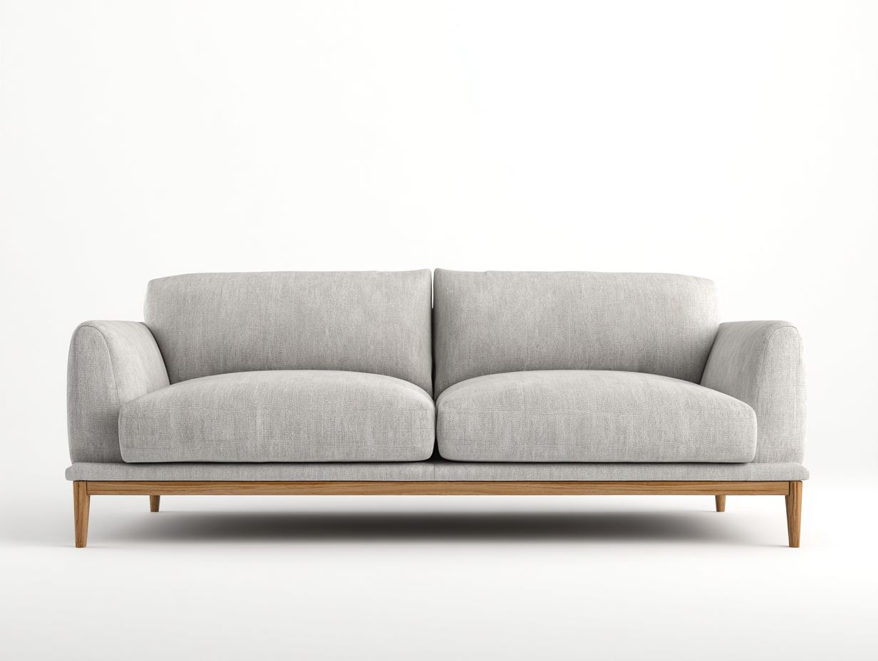 Canapé 2 places en tissu 170x88x80 cm-gris clair-salon-design moderne-Doviaastudio