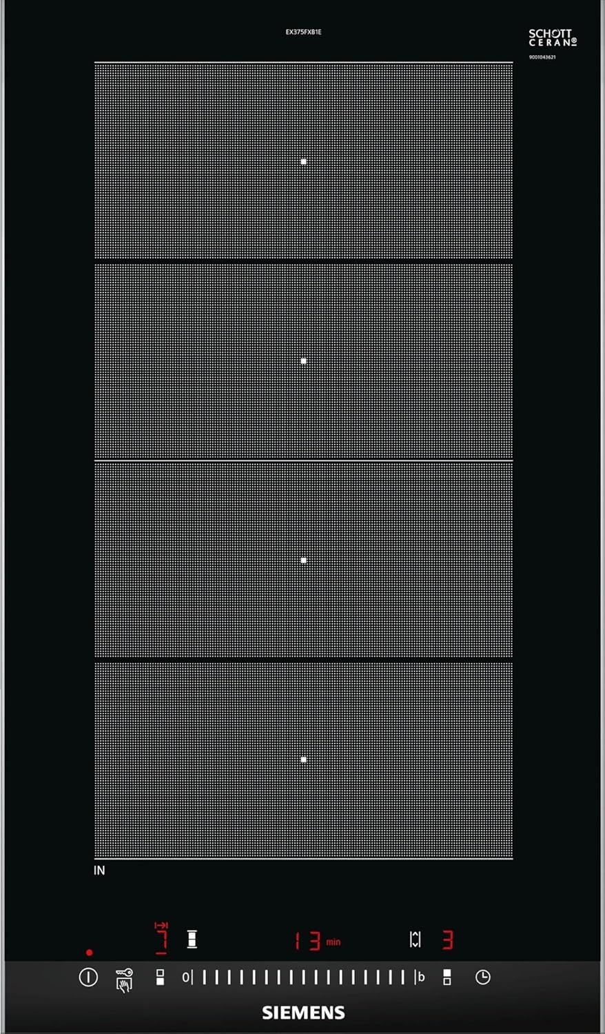 Plaque Induction 2 feux-Siemens EX375FXB1E - Plaque de cuisson Induction - Dimensions produit LxP en cm : 30.2 / 52-Doviaastudio