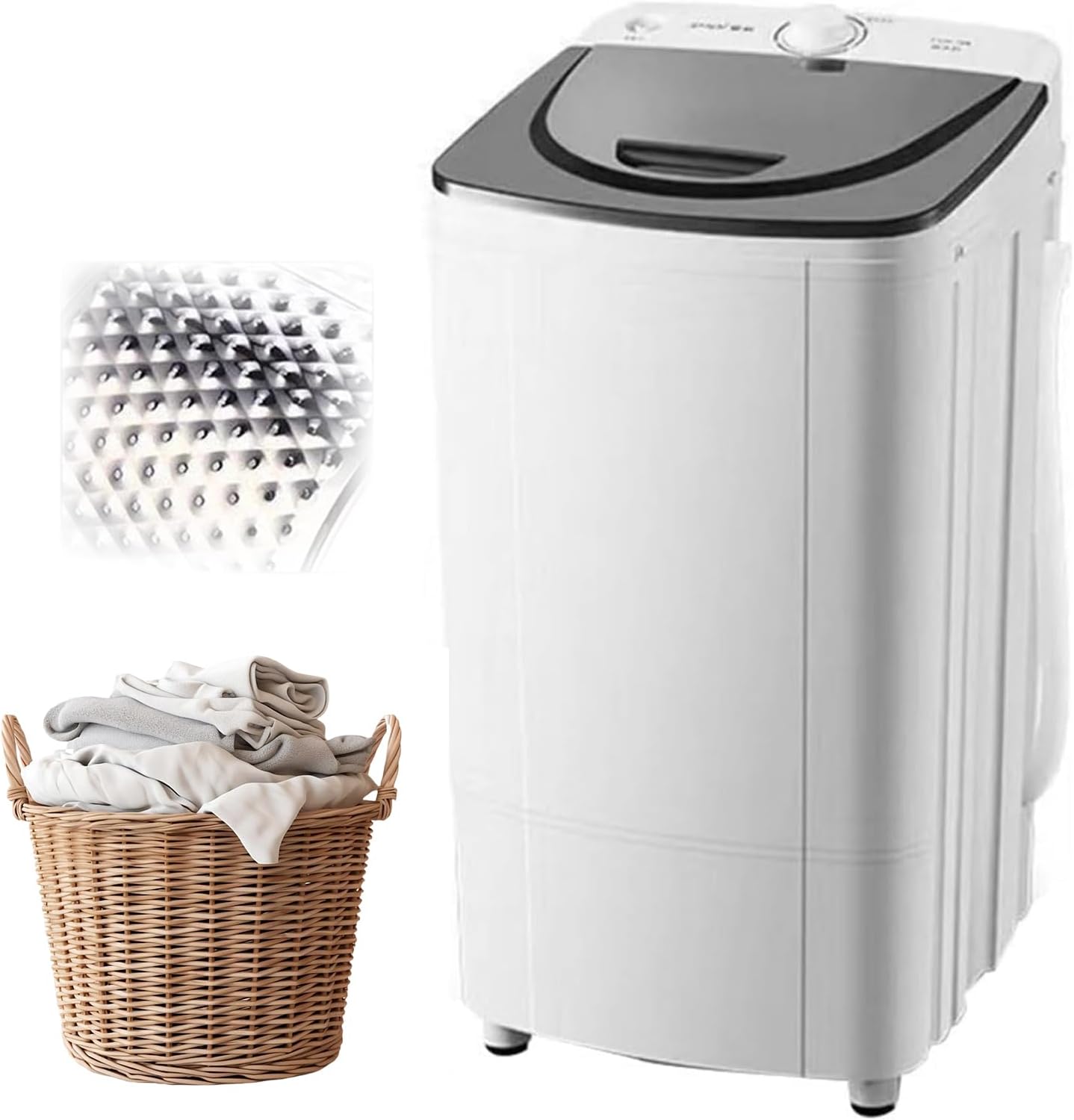 Sèche-linge portable, essoreuse à économie d'énergie et d'efficacité de 10 kg, pompe de vidange à grande vitesse de 2800 tr/min, essoreuse à vêtements à économie d'énergie de grande capacité-Doviaastudio