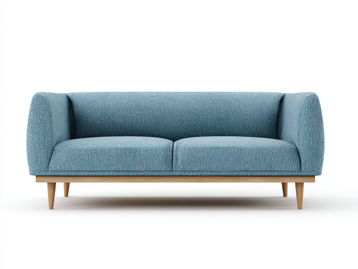 Canapé 2 places en tissu 176x86x78 cm-bleu-salon-style moderne-Doviaastudio