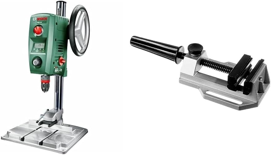 Perceuse à Colonne Bosch - PBD 40 710W, livrée avec butée parallèle, pince à serrage rapide, emballage carton et Bosch 2608030055 Etau standard portée d'étaiement 80 mm-Doviaastudio