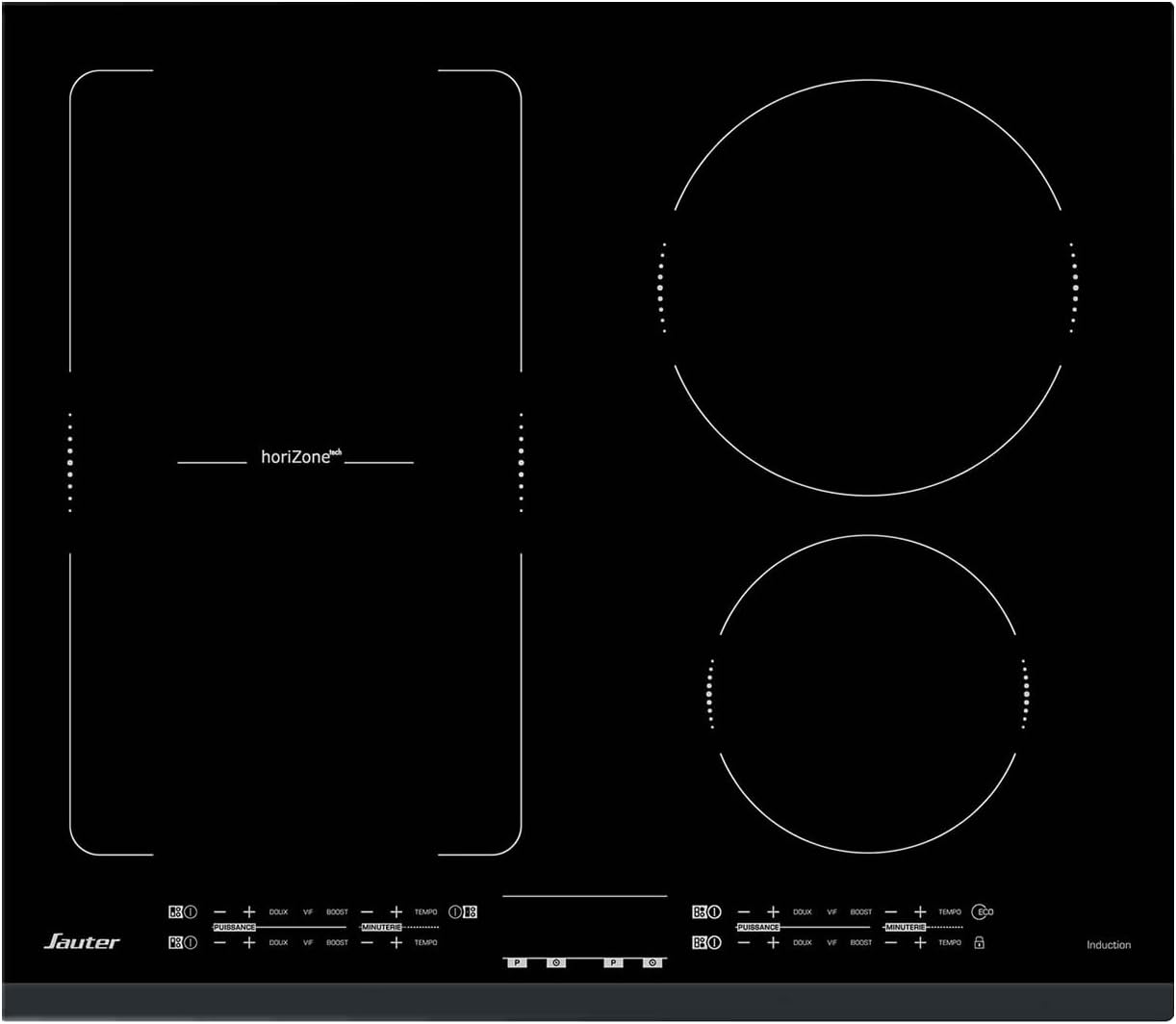Sauter - SPI4664B - Plaque Induction - Table de Cuisson Encastrable - Noir - 4 Foyers - 7200W - Dimensions Encastrement : 56x49cm - Espace Grand Plat - Fabriqué en France-Doviaastudio
