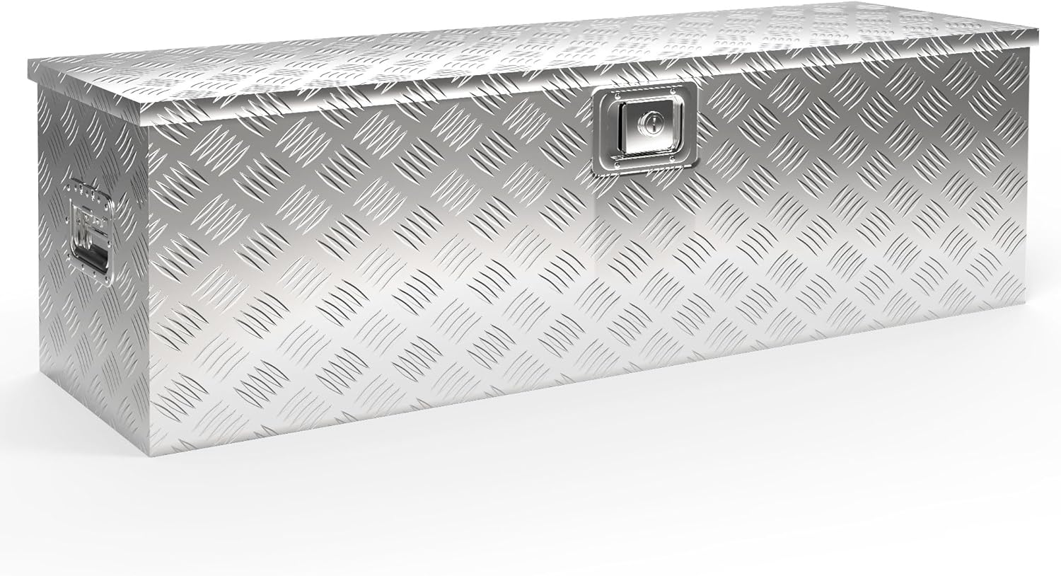 Wiltec Caisse à outils en aluminium - 124 x 37 x 38 cm - 170 litres - Boîte à outils alu ondulé - Vérins à gaz, poignées - Transport Rangement-Doviaastudio