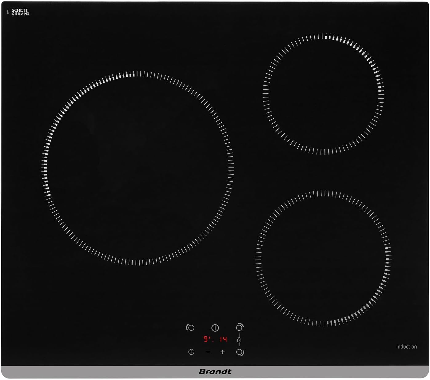 Brandt - BPI6362B - Plaque Induction - Table de Cuisson Encastrable - Noir - 3 Foyers - 5900W - Dimensions Encastrement : 56x49cm - Précision et Performances - Fabriqué en France-Doviaastudio