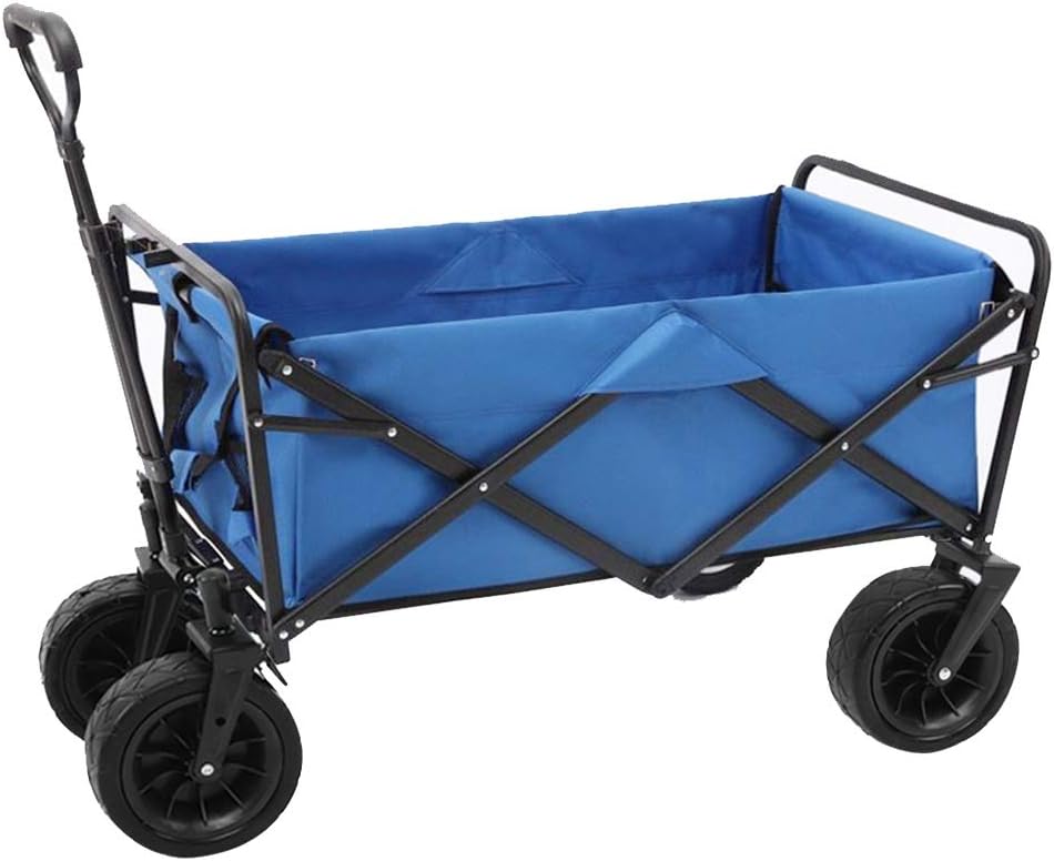 Wagon Pliant extérieur Chariot de Camping Pliant, Chariot à 4 Roues, Chariot de Plage Extérieur Robuste, pour la pêche au Jardin, Portant 85 kg 187lbs Color : Style 2-Doviaastudio