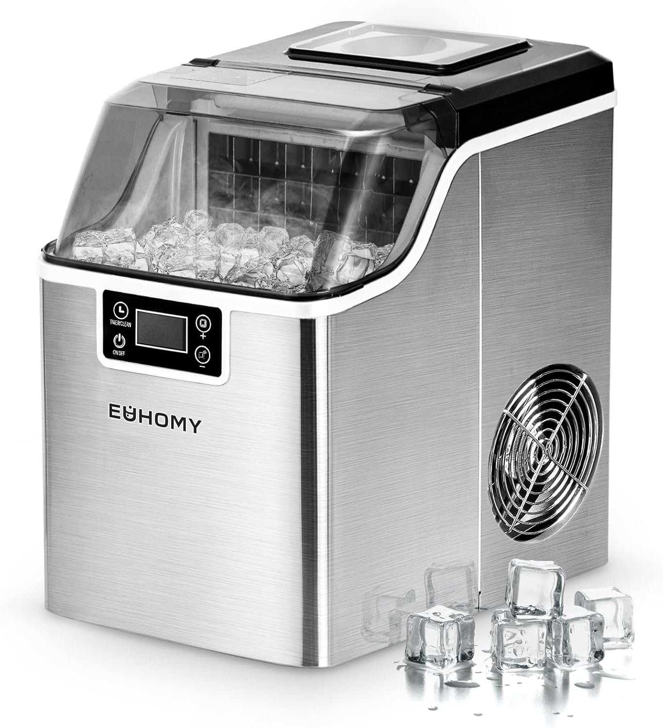 EUHOMY Machine à glaçons en acier inoxydable-Doviaastudio