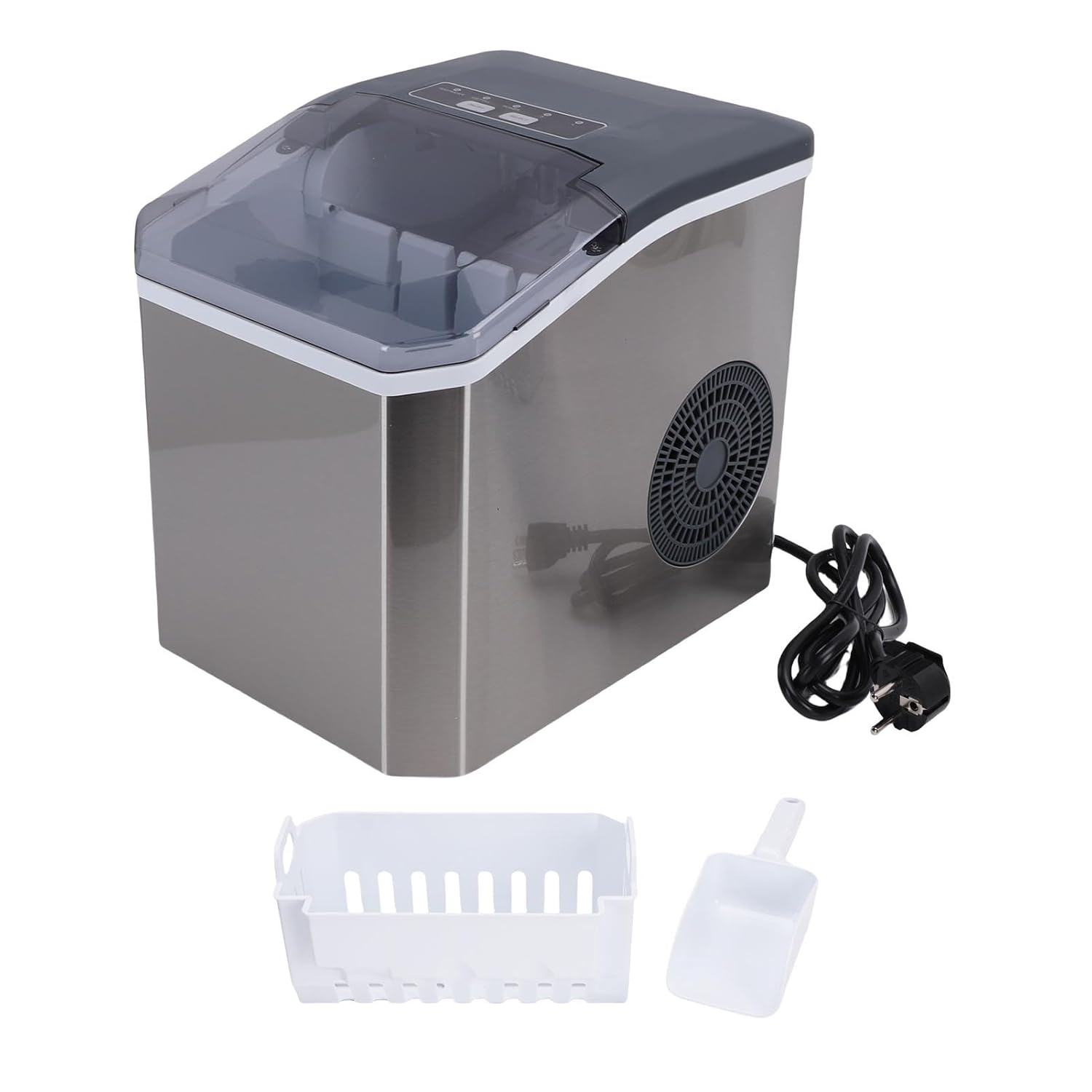 CHEOTIME Machine à glaçons portable, 9 glaçons en 6 minutes, 26 lb en 24 heures, nettoyage automatique silencieux, avec panier et cuillère, pour la maison, la cuisine, le-Doviaastudio