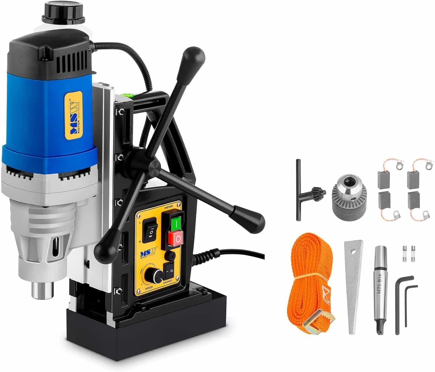 MSW Perceuse Magnétique Carotteuse Fraiseuse Colonne Électro-Aimant MSW-MD32-ECO 1.380 W, 600 tr/min, diamètre Carottage max. 35 mm, Profondeur max. 50 mm-Doviaastudio