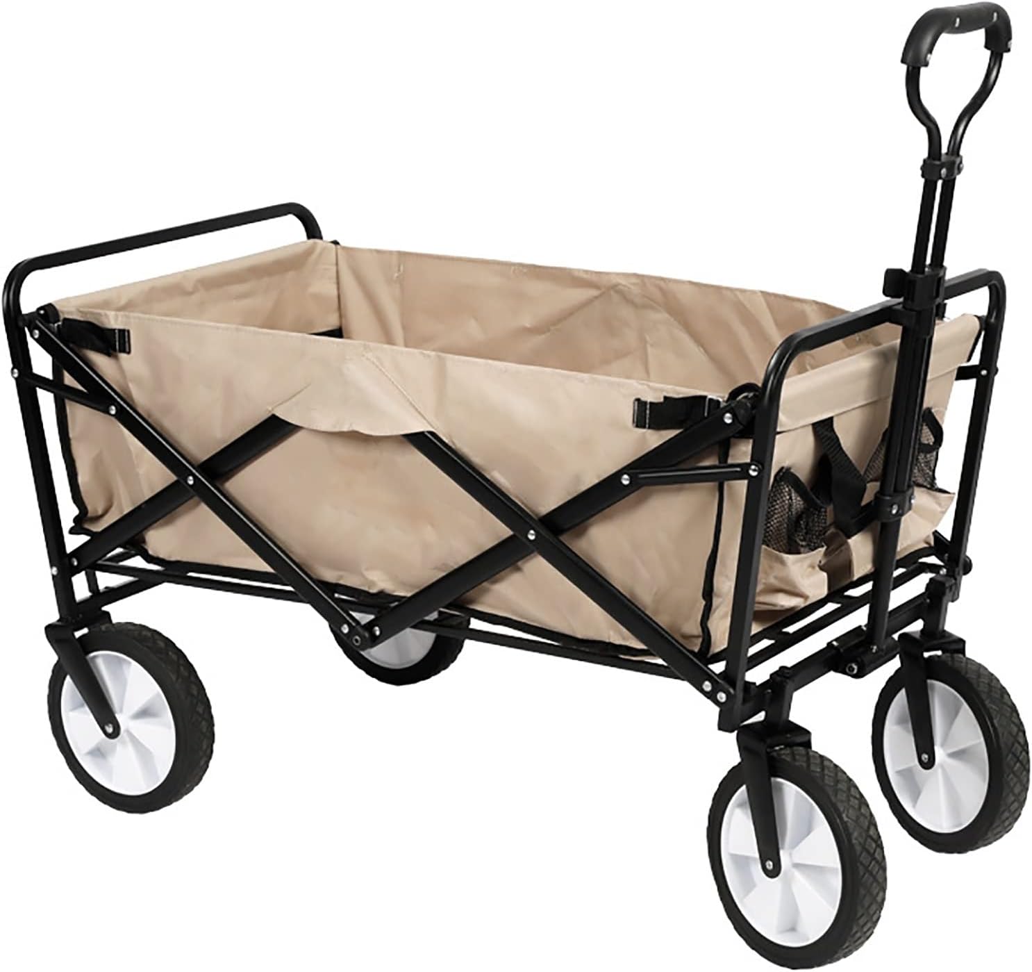 XLTTY 330lb Utilitaire Camping Plage Wagon Chariot Pliable Wagon Chariot De Jardin avec Roues Universelles, PoignéE RéGlable 2 Porte-Gobelets-Doviaastudio