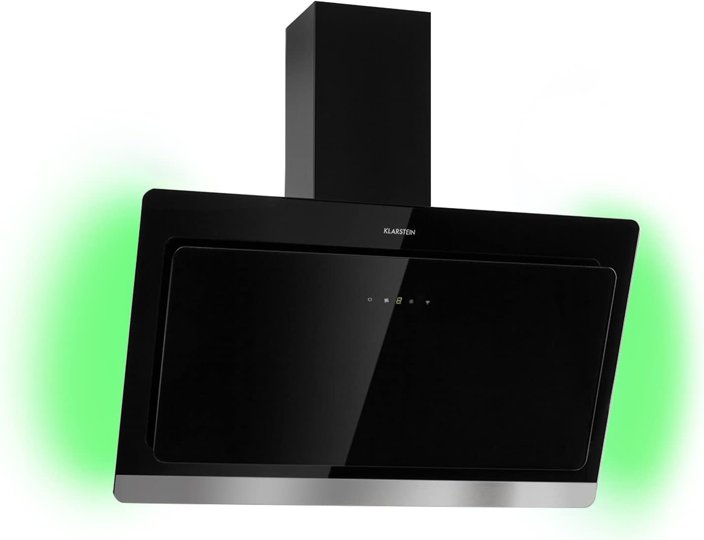 Klarstein Hotte Aspirante 90 cm, Hotte Aspirante Inclinée Silencieuse, Hotte de Cuisine 90cm avec Lampes LED, Débit d'Air Puissant 563m3/h, Efficacité Energétique A, Hotte avec Évacuation, Wi-Fi-Doviaastudio
