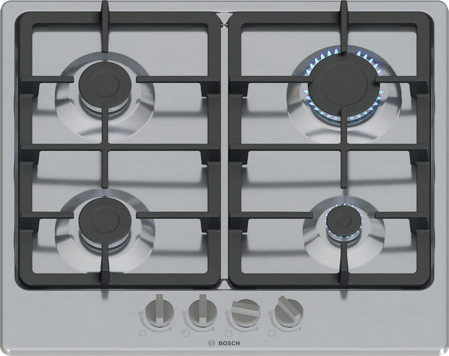 Bosch PGP6B5K90, Série 4, Plaque gaz, 4 feux, 60 cm, Inox-Doviaastudio
