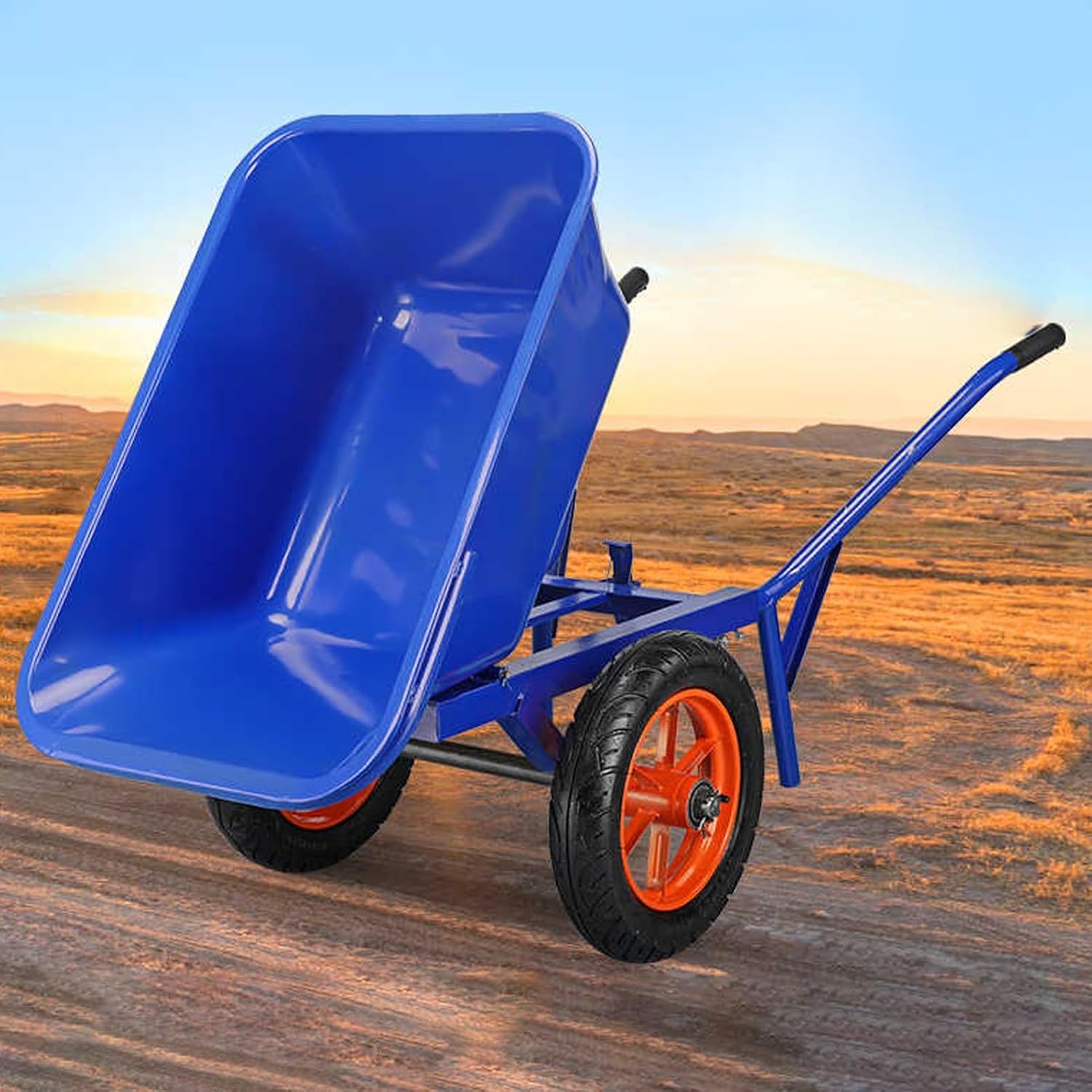 YHWKGZ Chariot de Plage, Jardin Chariot Épaissi a 2 Roues, Acier, Pneu Pneumatique, Chariot de Robuste for Le Transport De Boue/ordures/Nourriture-Doviaastudio