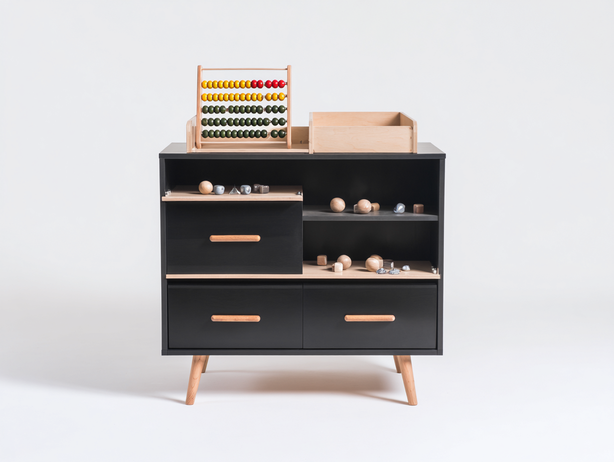 Commode avec espace de rangement-en bois-100x45x95 cm-noir et bois-chambre-style moderne