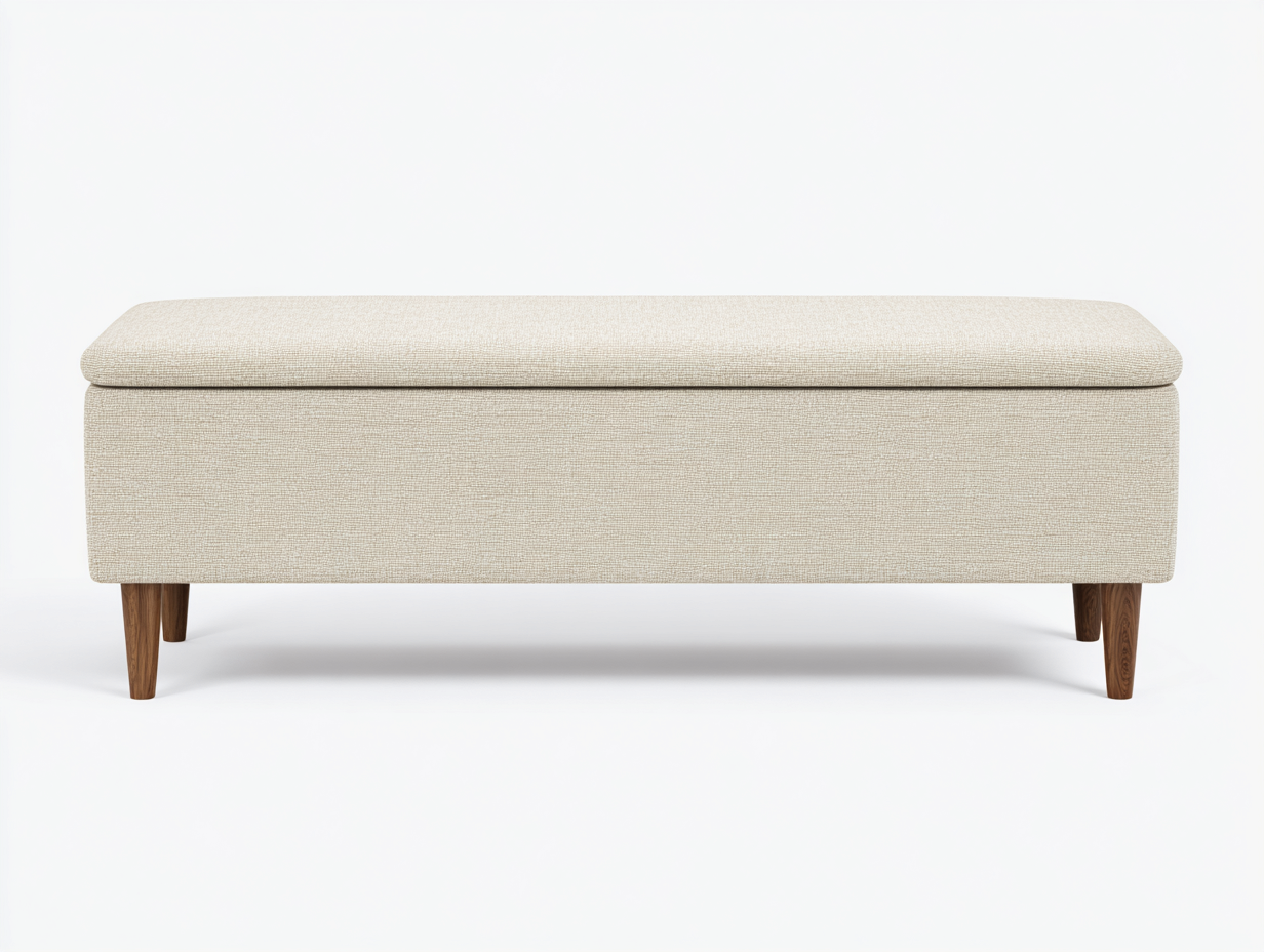 Banc-en tissu-115x40x45 cm-beige-salon-style moderne