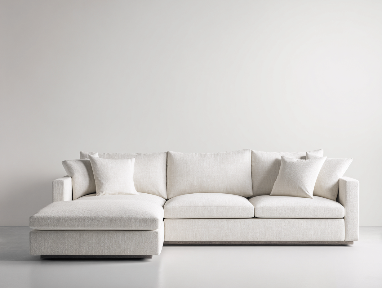 Canapé d'angle-en tissu-250x155x82 cm-blanc-salon-style moderne