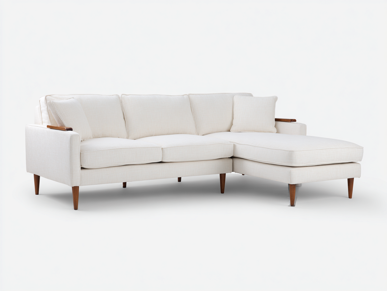 Canapé d'angle-en tissu-238x152x83 cm-blanc-salon-style moderne