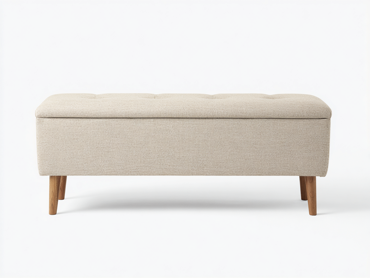 Banc-en tissu-110x40x45 cm-beige-salon-style moderne