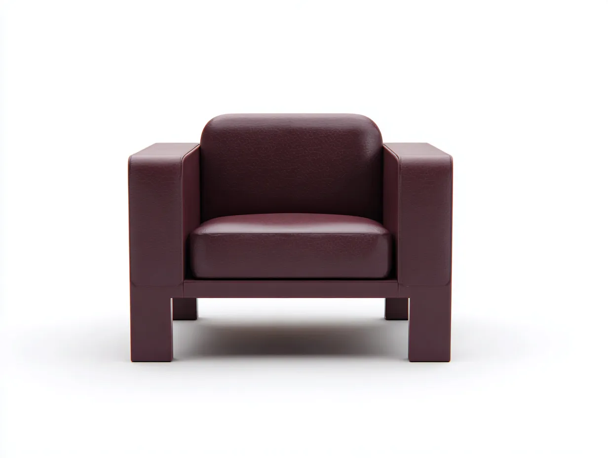 Sessel Kunstleder 70 x 74 x 76 cm - dunkelrot für Wohnzimmer - modern mit Armlehnen und stabiler Basis-Narialanest