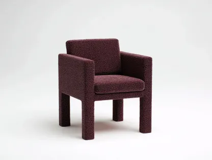 Sessel Stoff 68 x 70 x 78cm - bordeauxrot - für Wohnzimmer - modern kompakt mit Armlehnen-Narialanest