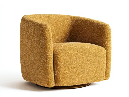 Sessel Bouclé Stoff 75 x 78 x 76 cm - senfgelb - für Wohnzimmer - modern kompakt mit Armlehnen-Narialanest