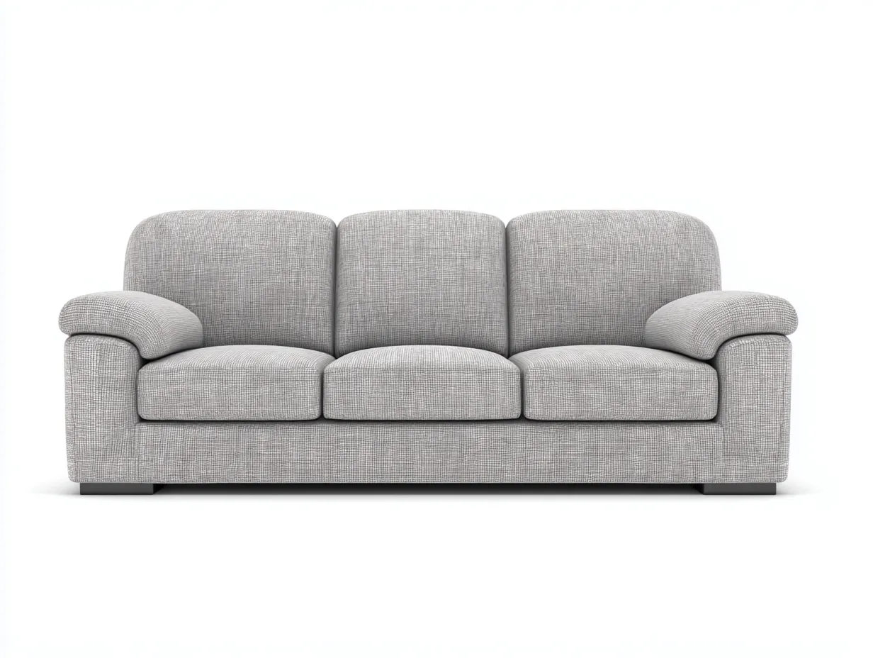 3-Sitzer Sofa Stoff 218 x 94 x 80 cm - hellgrau - für Wohnzimmer - modern gepolstert mit vertikaler Struktur-Narialanest