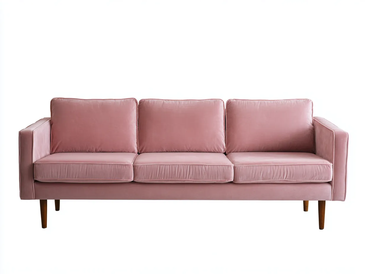 3-Sitzer Sofa Samt 218 x 89 x 84 cm - rosa - für Wohnzimmer - modern mit Holzfüßen-Narialanest