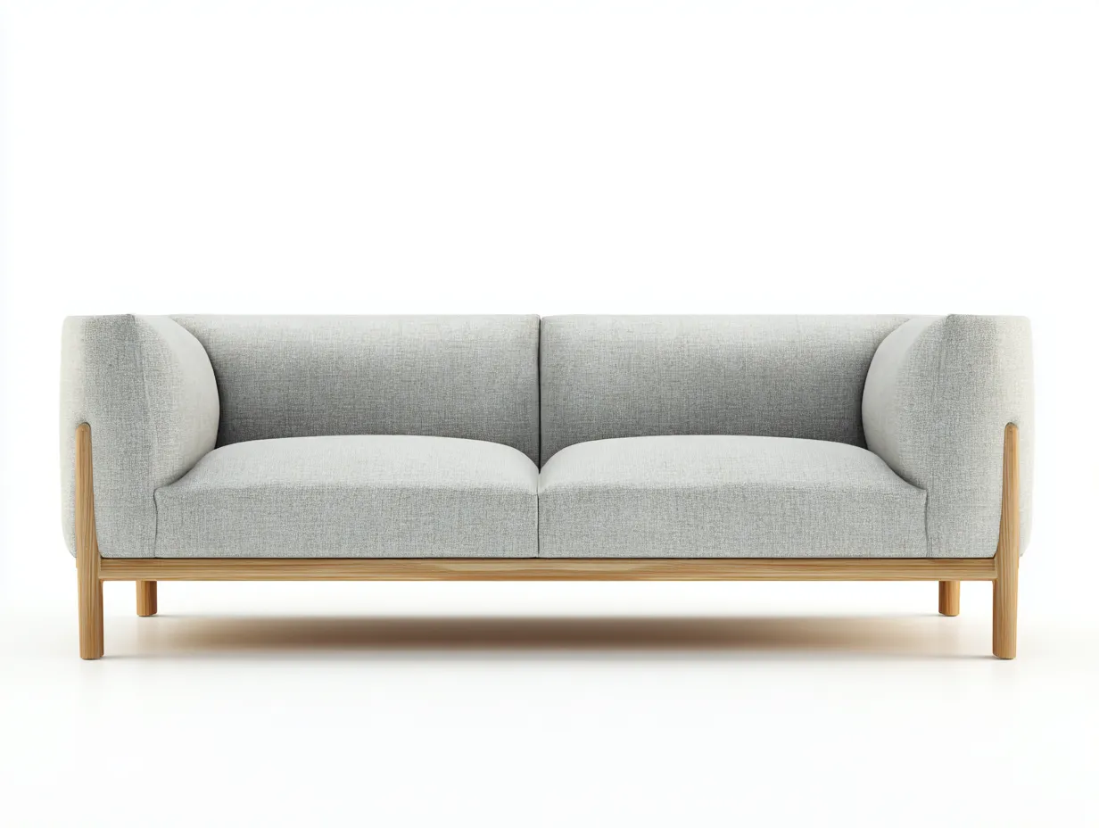 2-Sitzer Sofa Stoff 175 x 86 x 80 cm - hellgrau - für Wohnzimmer - modern mit Holzgestell-Sodirodecor