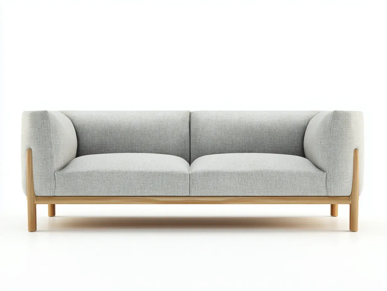 2-Sitzer Sofa Stoff 175 x 86 x 80 cm - hellgrau - für Wohnzimmer - modern mit Holzgestell-Sodirodecor