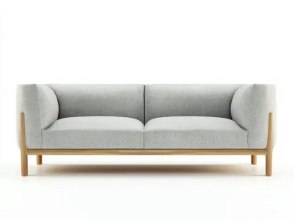 2-Sitzer Sofa Stoff 175 x 86 x 80 cm - hellgrau - für Wohnzimmer - modern mit Holzgestell-Sodirodecor
